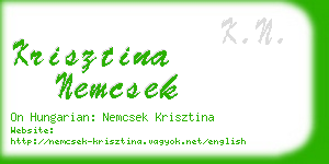 krisztina nemcsek business card
